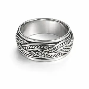 Zilveren spinning ring Trenza