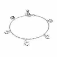 Zilveren armband met hartjes