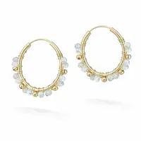 Goldplated oorringen Rio Maansteen