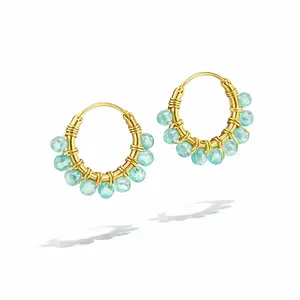 Goldplated oorringen Lago Amazoniet