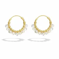 Goldplated oorringen Lago Maansteen