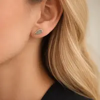 Zilveren oorknopje Angel wings