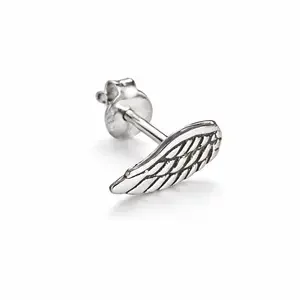 Zilveren oorknopje Angel wings