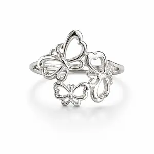 Zilveren ring Three Butterflies