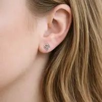 Zilveren oorknopjes Bali hart