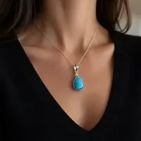 Turquoise hanger met Aquamarijn