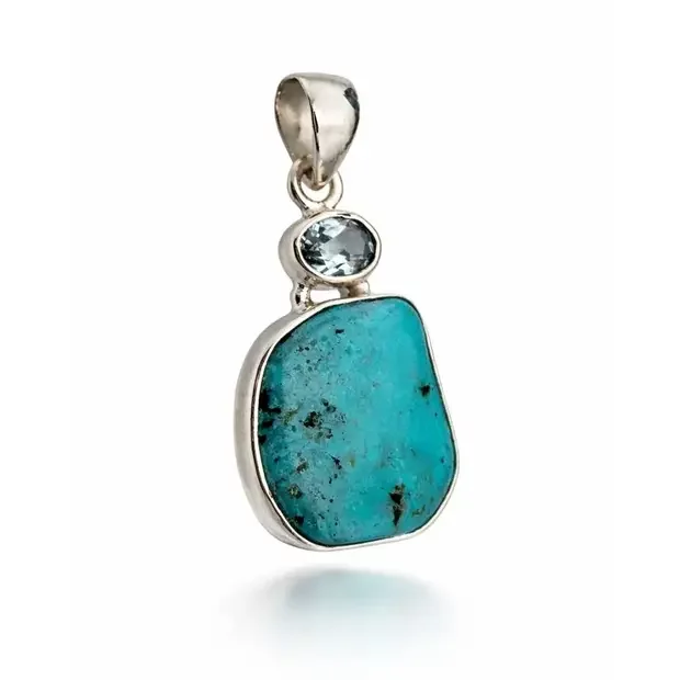 Turquoise hanger met Aquamarijn