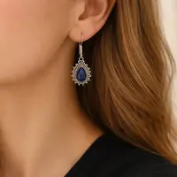 Zilveren oorbellen Lapis lazuli Mahala