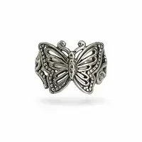 Zilveren vlinder ring