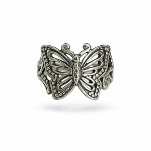 Zilveren vlinder ring