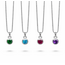 Geboortesteen zilveren ketting