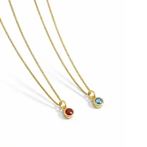 Goldplated geboortesteen ketting