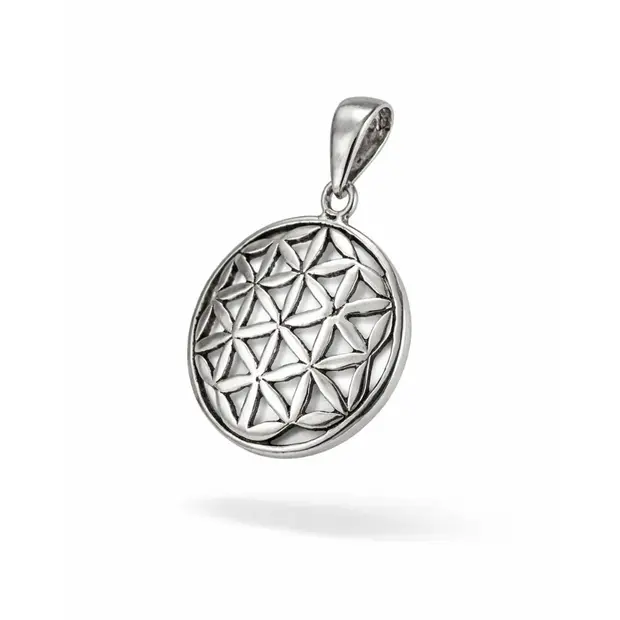 Zilveren hanger Flower of Life