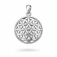 Zilveren hanger Flower of Life