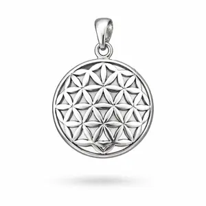 Zilveren hanger Flower of Life