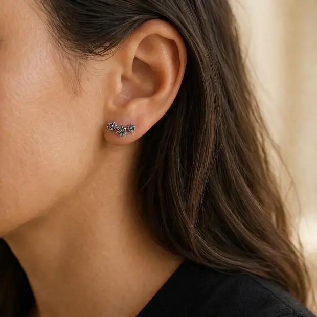 Zilveren oorknopjes Flowers for you Zilveren oorknopjes Flowers for you