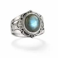 Zilveren Labradoriet ring Penny