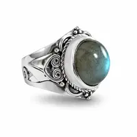 Zilveren Labradoriet ring Penny