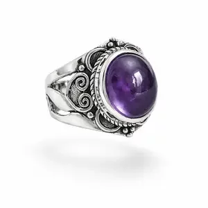 Zilveren ring Amethist Penny