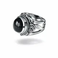 Zilveren ring Black Onyx Penny