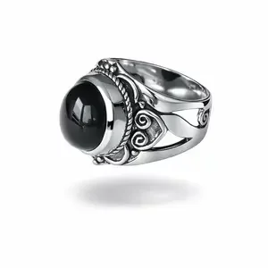 Zilveren ring Black Onyx Penny