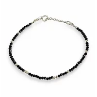 Zwarte Spinel armbandje Coco zilver