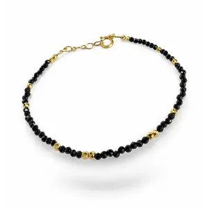 Zwarte Spinel armbandje Coco goud Zwarte Spinel armbandje Coco goud