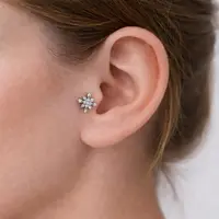 Piercing shiny silver star