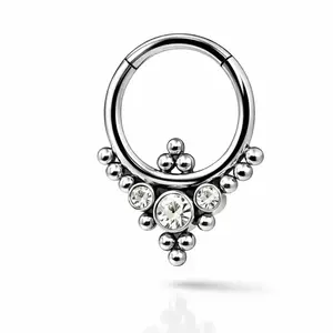 Daith piercing sparkle silver