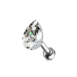 Piercing shiny teardrop druppelvorm