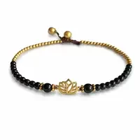 Enkelbandje lotus black agate Enkelbandje lotus black agate