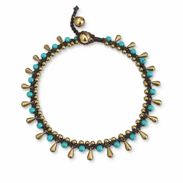 Enkelbandje turquoise summer drop