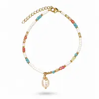 Enkelbandje zoetwaterparel pastel