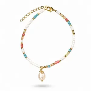 Enkelbandje zoetwaterparel pastel