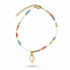 Enkelbandje zoetwaterparel pastel