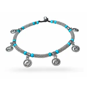 Enkelbandje Yin Yang Turquoise