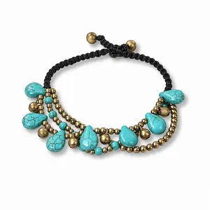 Enkelbandje Boho Turquoise
