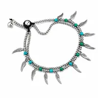 Angel wings enkelbandje turquoise