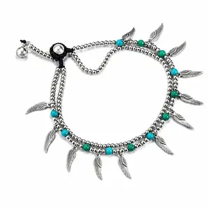 Angel wings enkelbandje turquoise