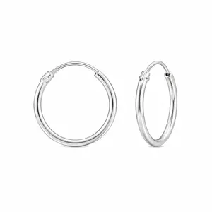 Zilveren oorringen 14 mm