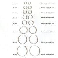 Zilveren oorringen 19 mm