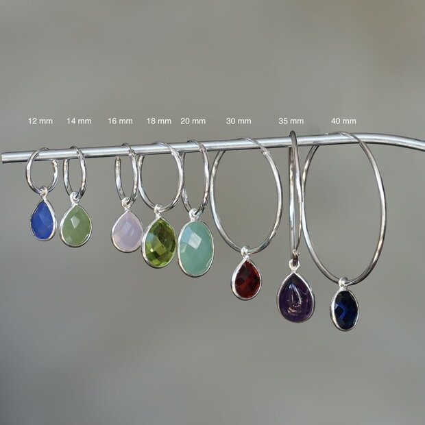 Zilveren oorringen 19 mm