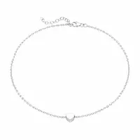 Zilveren enkelbandje hart