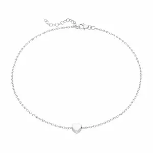 Zilveren enkelbandje hart