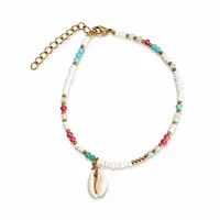Enkelbandje cowrie shell pastel