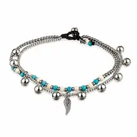 Enkelbandje Angel wing turquoise