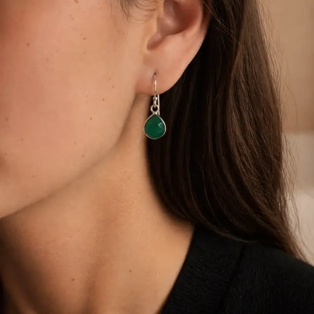 Groene onyx oorbellen Avin Groene onyx oorbellen Avin
