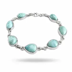 Zilveren armband Larimar Liana