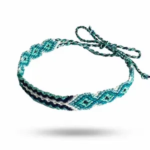 Stoffen blauw vriendschapsbandje