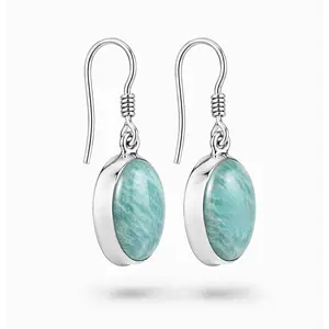 Zilveren oorbellen Amazoniet